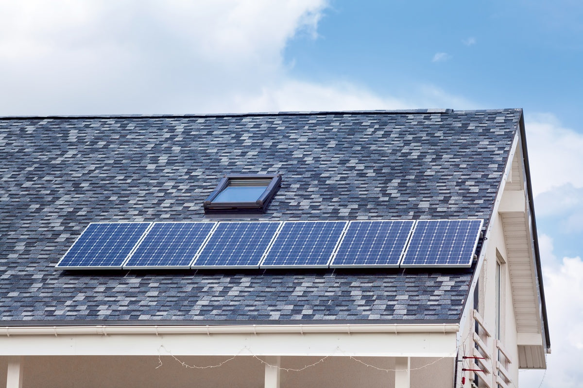 solar panels on roof