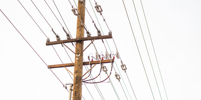 power pole and power lines