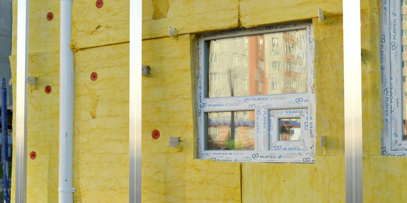 wall insulation around window frame