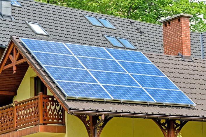 solar panels on roof of home