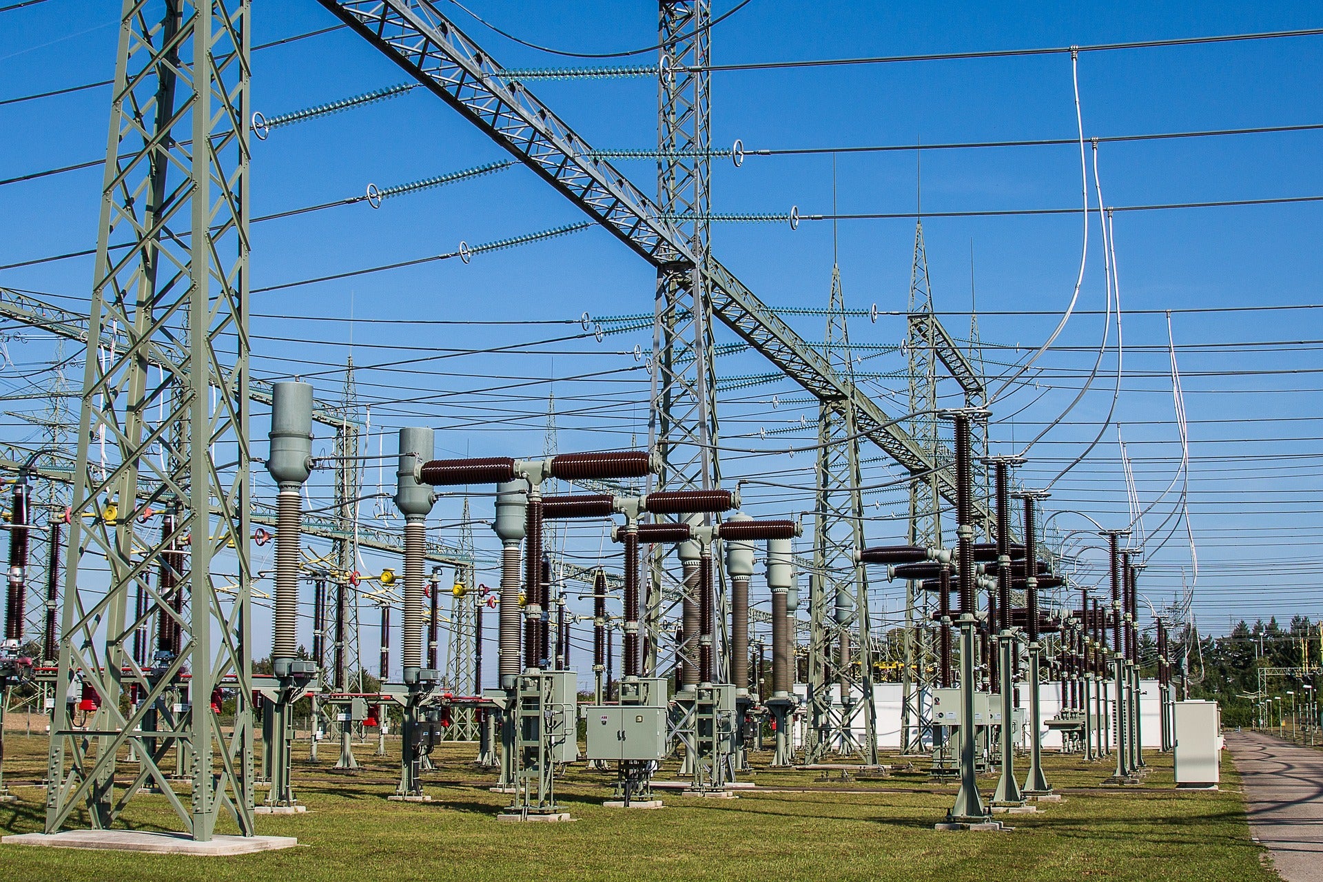 power substation protected from critters with line guard and pole guard systems