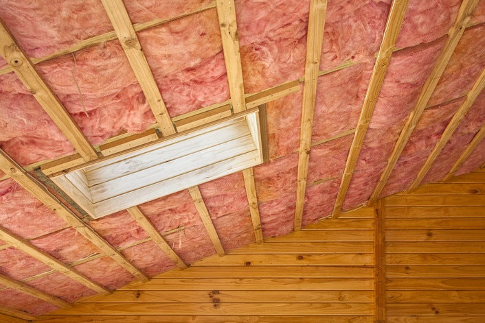 newly installed attic insulation
