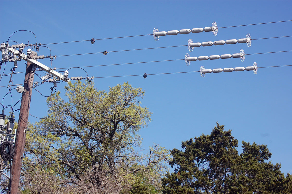 critter guard's line guard protecting overhead power lines