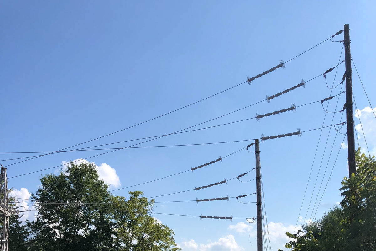 line guard protecting access to power transformers